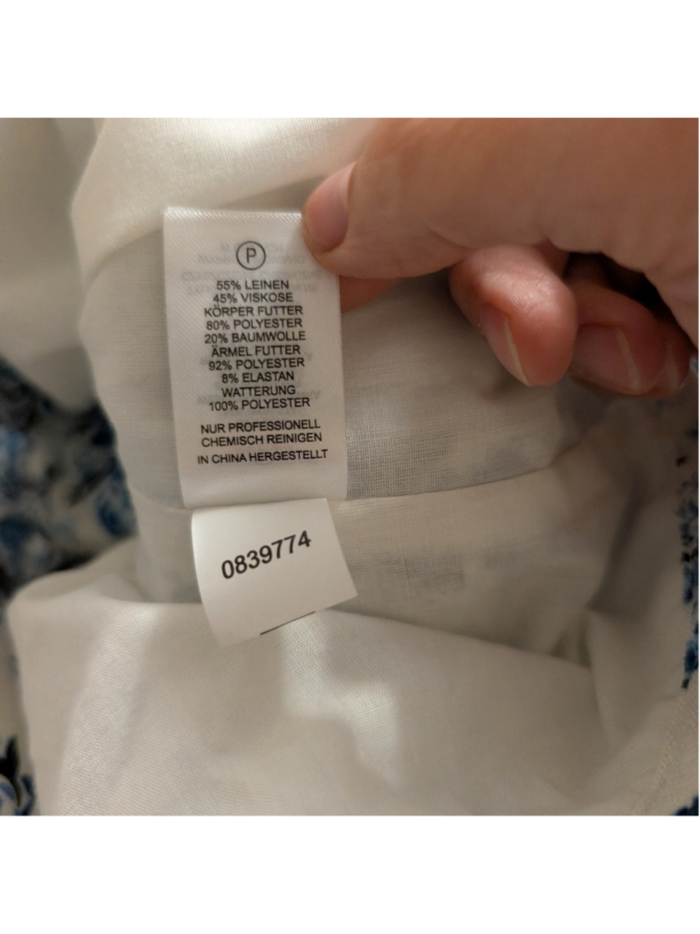 House Of Harlow Floral Blue and White Women's Jacket Size L New No Tags - Picture 11 of 11